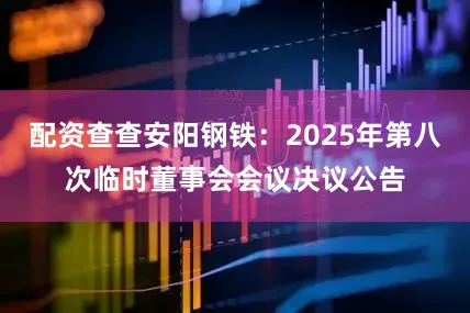 配资查查安阳钢铁：2025年第八次临时董事会会议决议公告